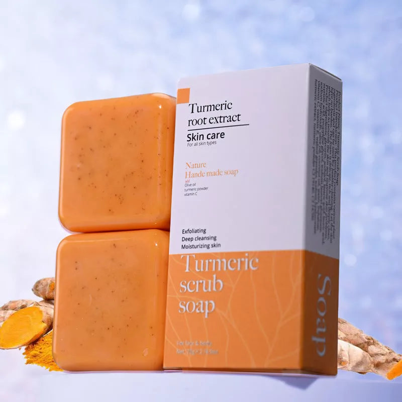 Handmade Frosted Turmeric Cleansing Soap 140g with natural anti-inflammatory benefits