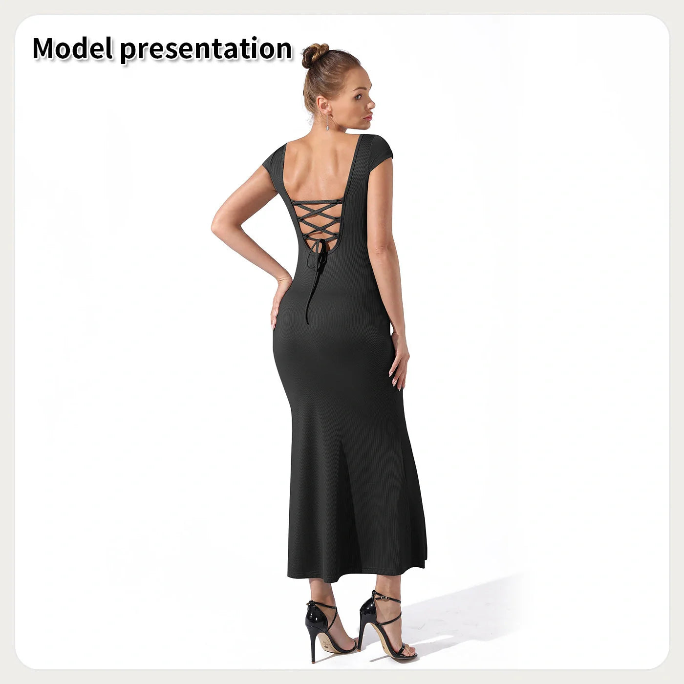 Black and grey casual dresses available in sizes S to 3XL