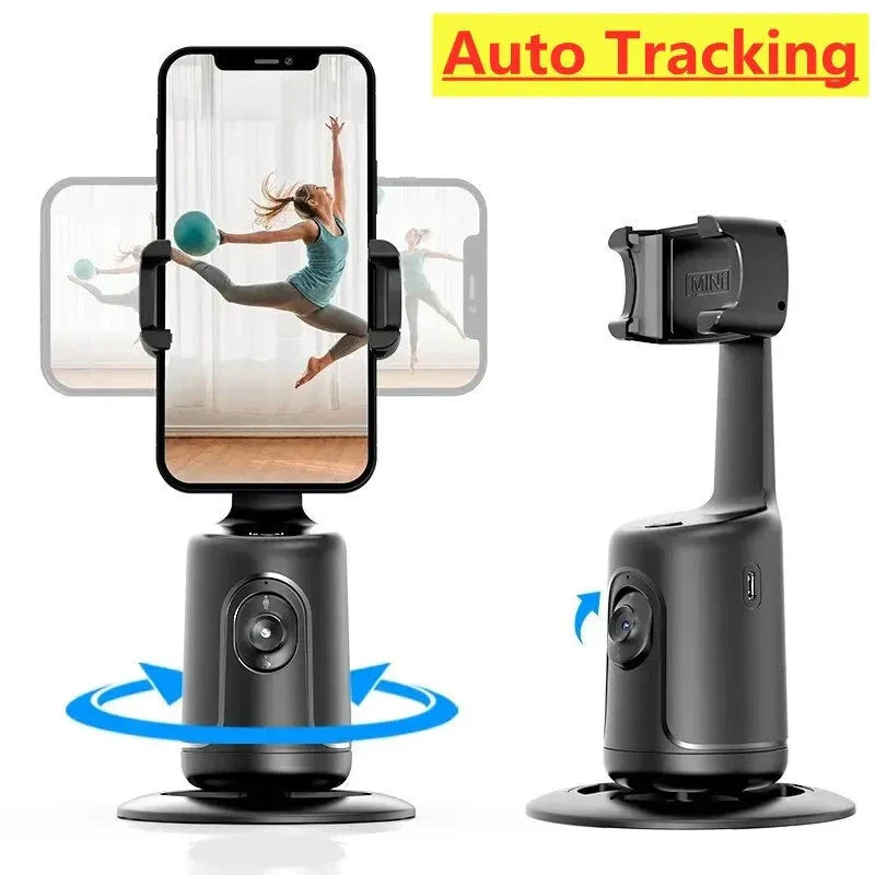 360 degree auto face tracking smartphone gimbal stabilizer with AI smart tracking and tripod for vlogging, live streaming, and video recording