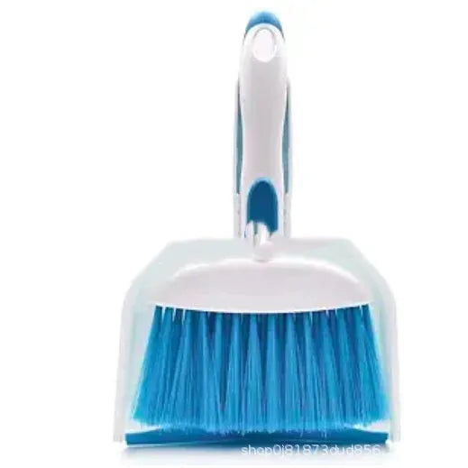Small plastic handheld dustpan and brush cleaning kit in assorted colours.
