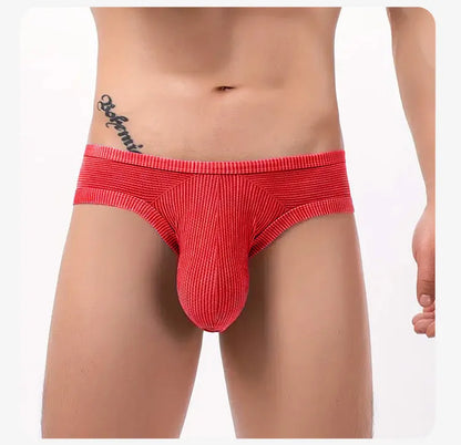 Men's cotton low waist briefs with hollow back three-dimensional design in multiple colour options