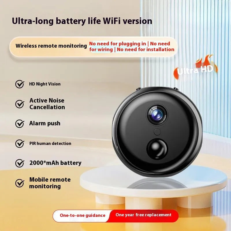 Wireless HD night vision monitor showing 360-degree panoramic coverage capability