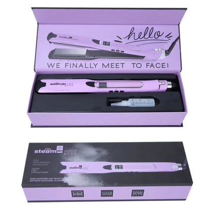 Mini steam splint spray hair straightener in champagne, purple, or rose red colour.