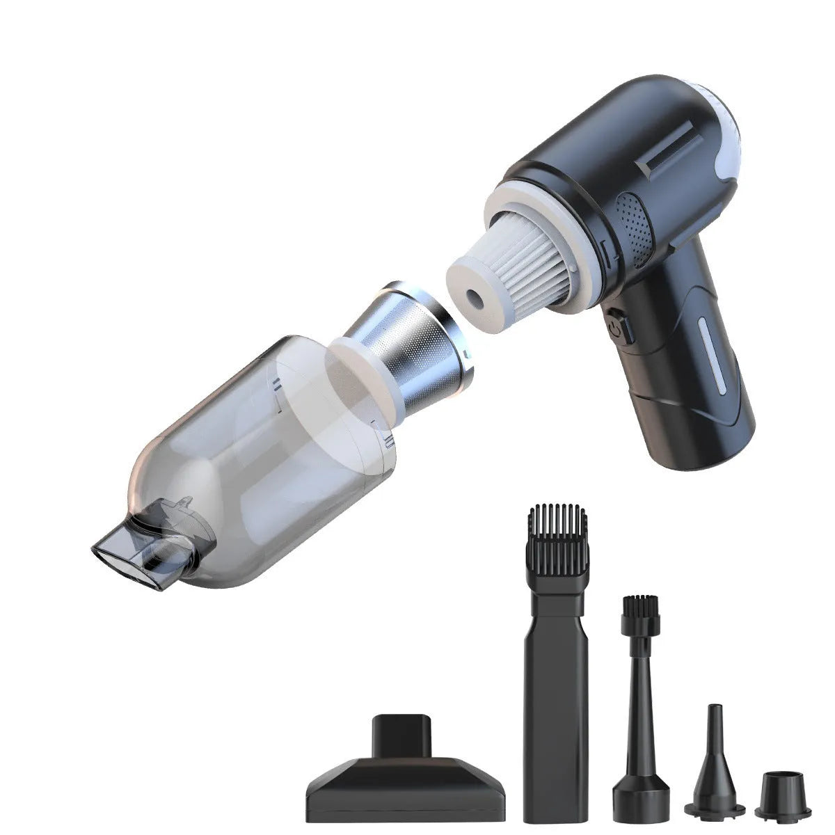 Wireless handheld pet vacuum cleaner with floor brush attachment for cleaning cat and dog fur