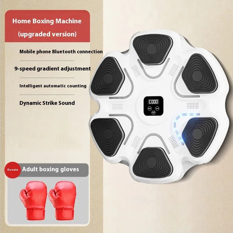 Smart music boxing machine wall target with 6-digit electronic display and hanging design for household training