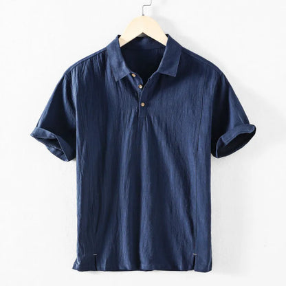 Men's cotton linen casual shirt in loose fit available in four solid colours