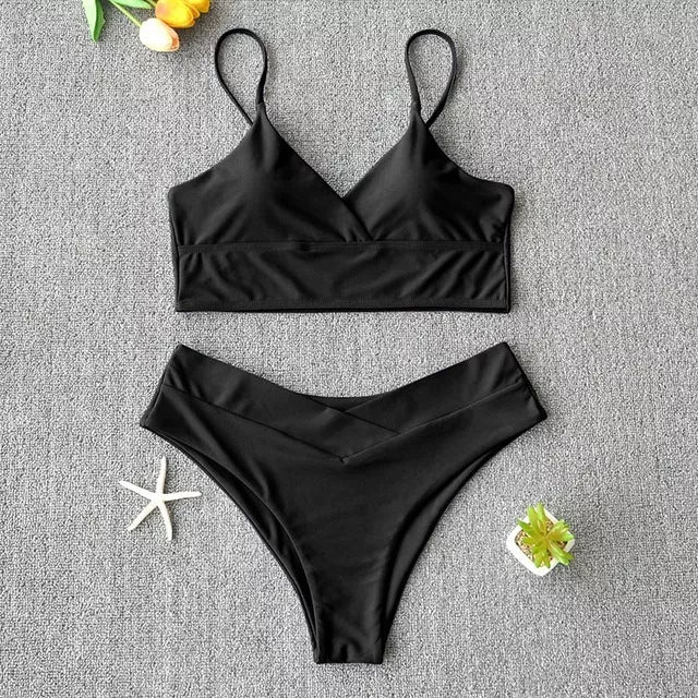 Women's two-piece swimwear bikini in quick-drying polypropylene fabric