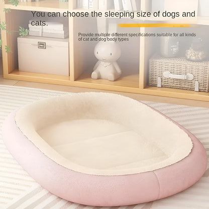 Thickened fabric dog and cat kennel for small medium pets in coffee, grey, green, or pink.