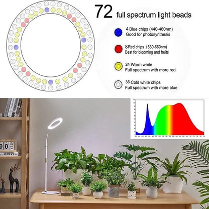 6-inch Angel Ring retractable floor plant grow light with aluminium alloy shell and adjustable stand