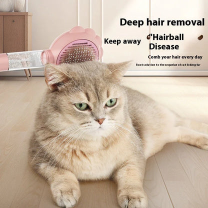 Self-Cleaning Pet Grooming Brush with Spray - Gentle Deshedding Tool for Cats and Dogs