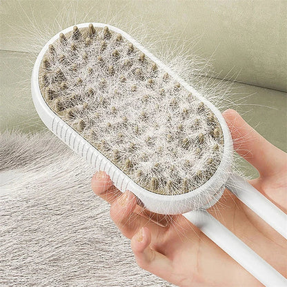 Premium 3-in-1 Pet Grooming Brush with Gentle Steam Spray, Massaging Comb, and Hair Removal Function for Cats and Dogs