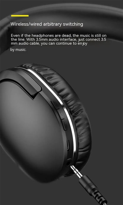 Wireless Bluetooth gaming headset in black sports style design
