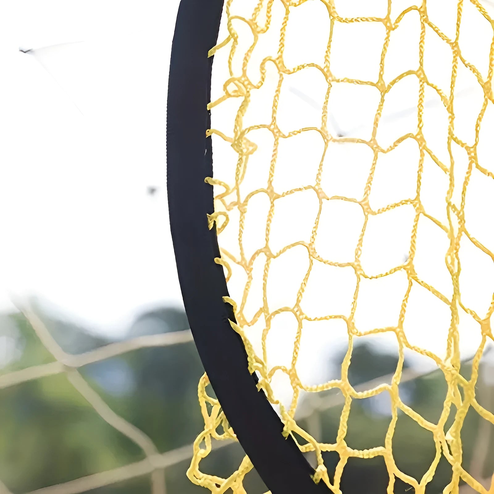 Portable soccer training goal net with lightweight fibreglass frame for backyard practice drills