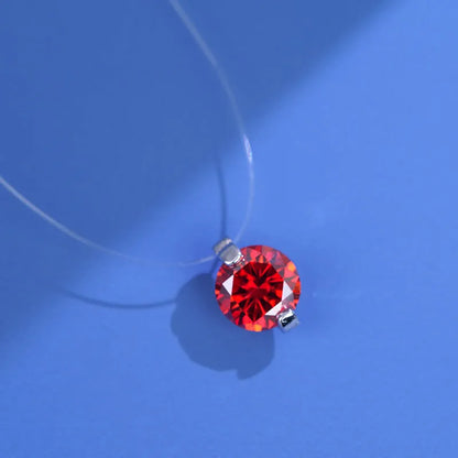 Women's moissanite clavicle chain with invisible fishing line and plum blossom design on 925 silver pendant