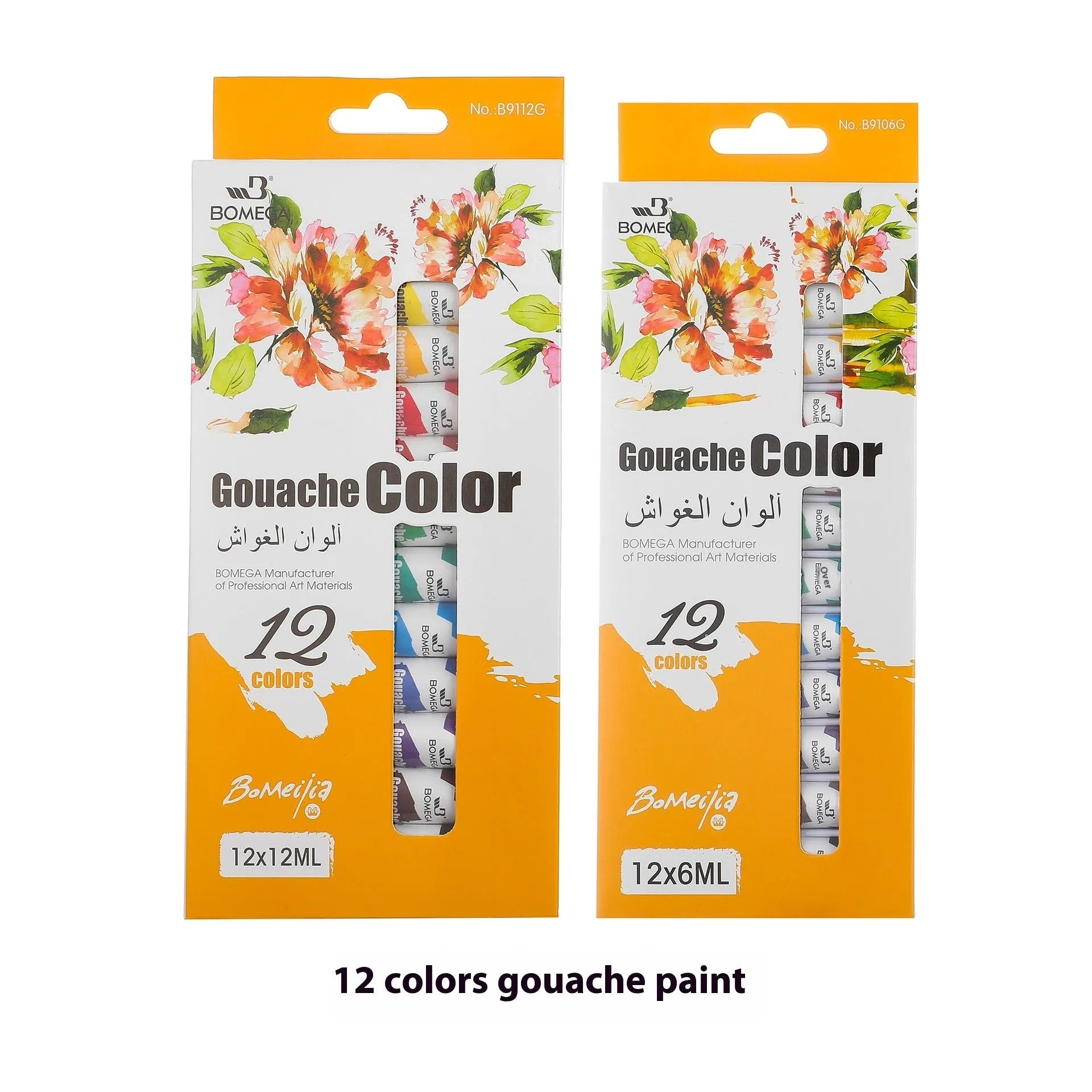 12-colour artist pigment set with tubes for acrylic, gouache, watercolour, oil painting, glass and textile techniques