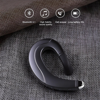 Comfortable Bluetooth ear-hook headset with bone-conduction technology for enhanced audio quality and awareness