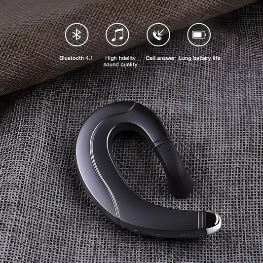 Comfortable Bluetooth ear-hook headset with bone-conduction technology for enhanced audio quality and awareness