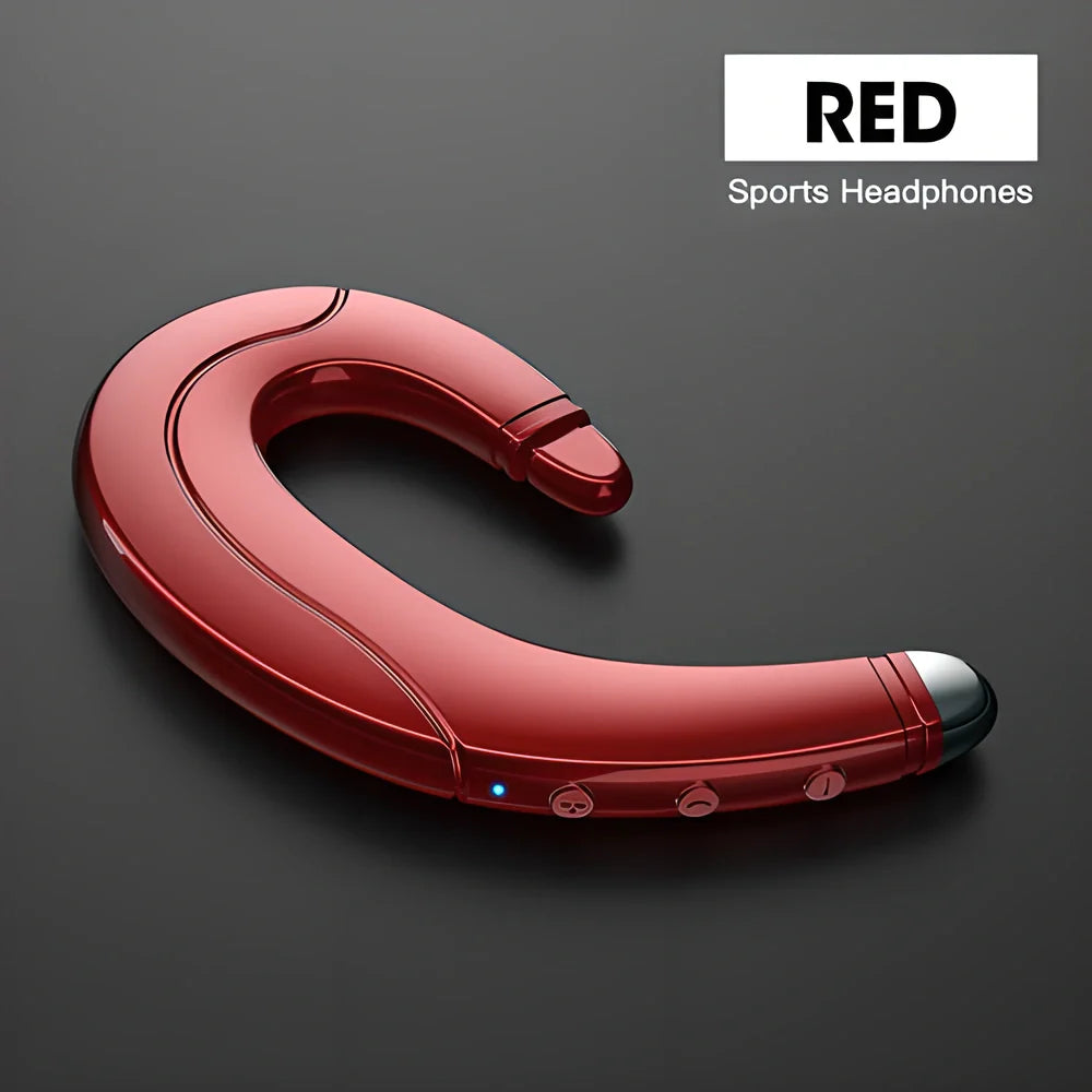 Comfortable Bluetooth ear-hook headset with bone-conduction technology for enhanced audio quality and awareness