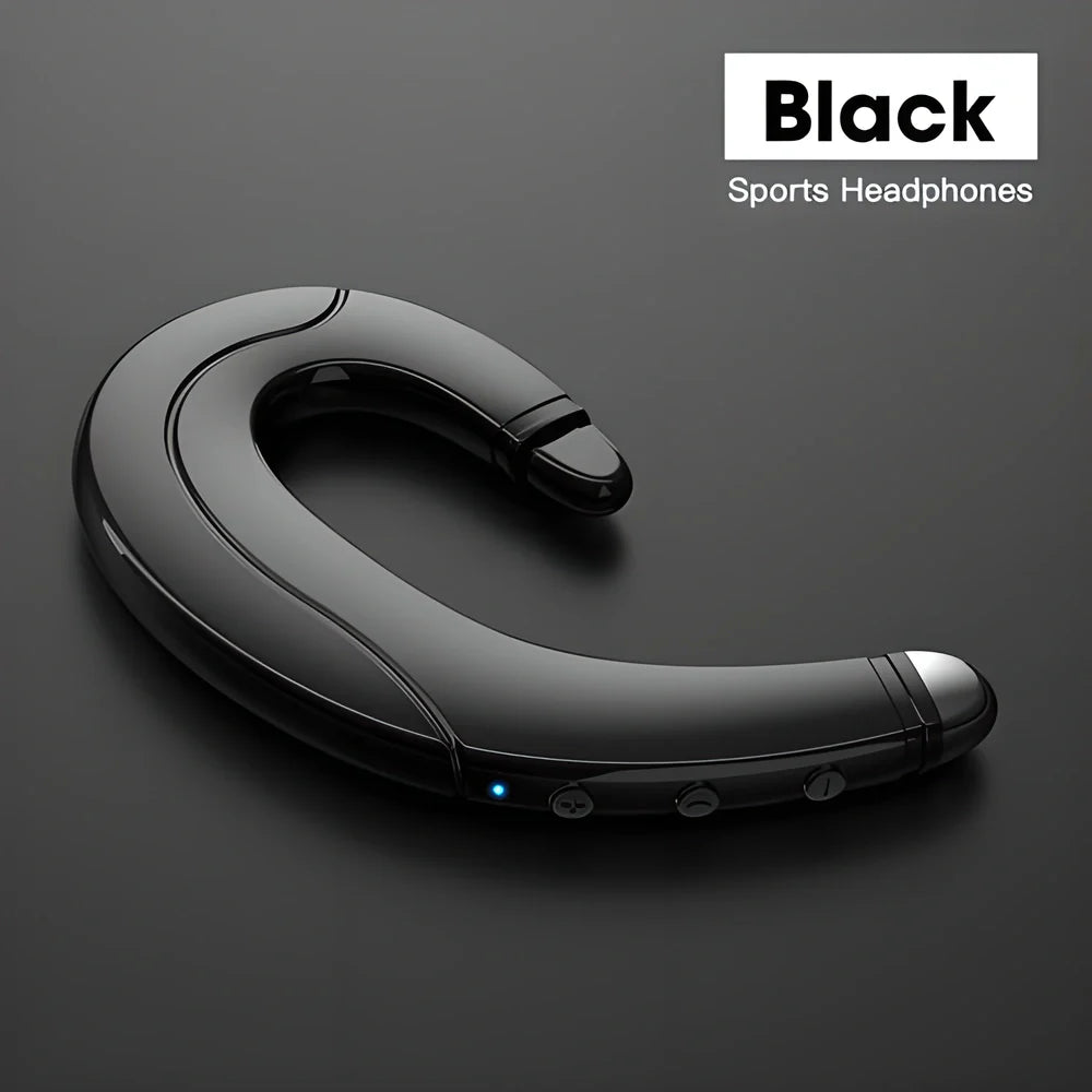 Comfortable Bluetooth ear-hook headset with bone-conduction technology for enhanced audio quality and awareness