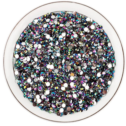 Resin flat magic colour nail rhinestones with eight-mesh pattern in assorted colours and sizes for nail art decoration