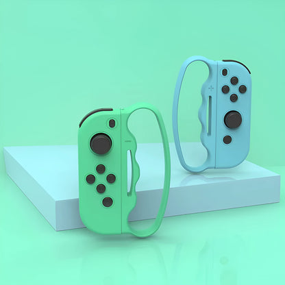 Nintendo Switch Joy-Con hand strap grips in black, blue-red and blue-green colours