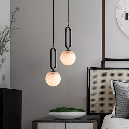 Nordic Creative Living Room Wall Light Bulb Marble Shade Copper Lamp 220V 12cm 15cm Indoor Wall Sconce for Living Room Bedroom Hallway in Black or Natural Copper