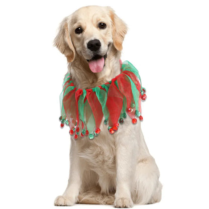 Tie-dye cloth dog collar in seasonal Christmas and Halloween colour designs