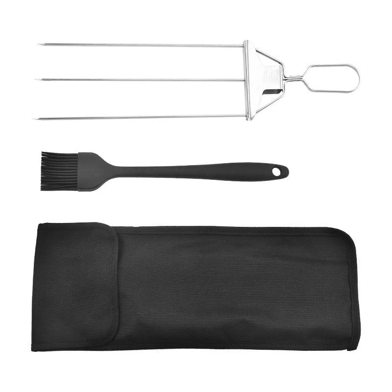 Durable stainless steel barbecue skewers with secure gripping, even cooking, and easy food removal
