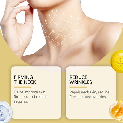 Tightening roller cream for neck lines in 8.6cm x 17.5cm container with integrated massage applicator