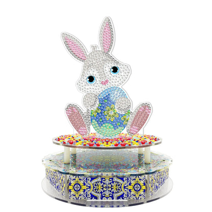 Handmade DIY diamond painting music box kit with light string and assembly tools for Halloween and Easter decoration