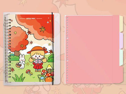 B5 and A5 refillable notebook with detachable coil binding and multiple cover design options