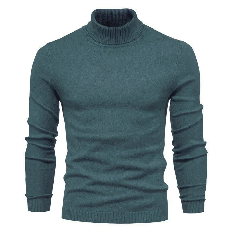 Men's slim fit turtleneck winter sweater in various colours