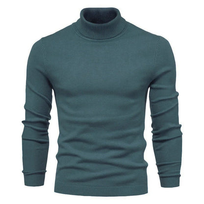 Men's slim fit turtleneck winter sweater in various colours