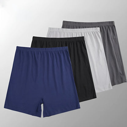Men's solid colour high-waist boxers in modal fabric laid flat.