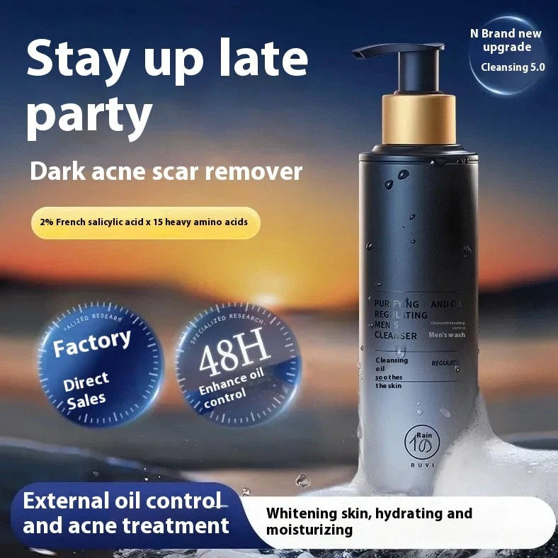 150ml men's facial cleanser bottle for oil control and blackhead removal