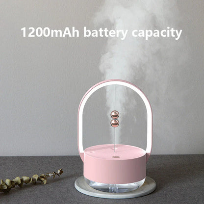 Compact portable USB powered humidifier with mood lighting for home and office use