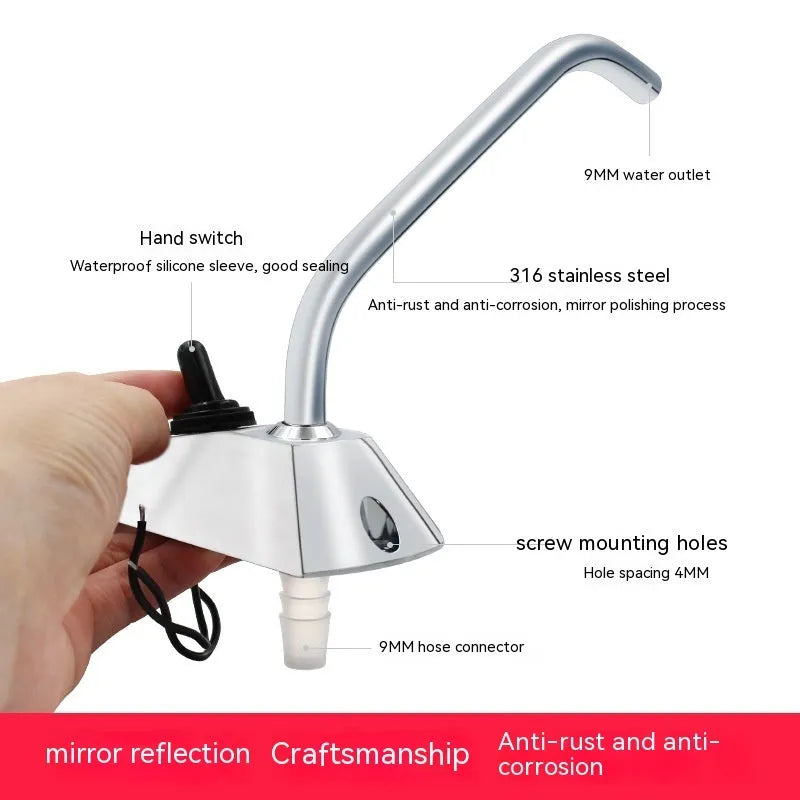 316 stainless steel electronic control RV rotating faucet with mirror finish