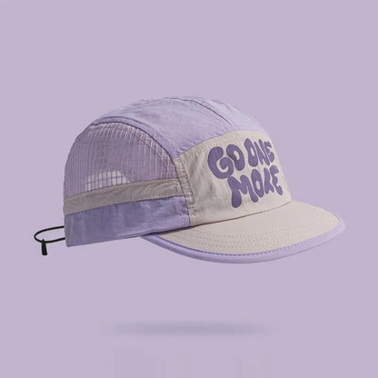 Gradient quick-drying mesh baseball cap with dome crown and English letters in multiple colour options