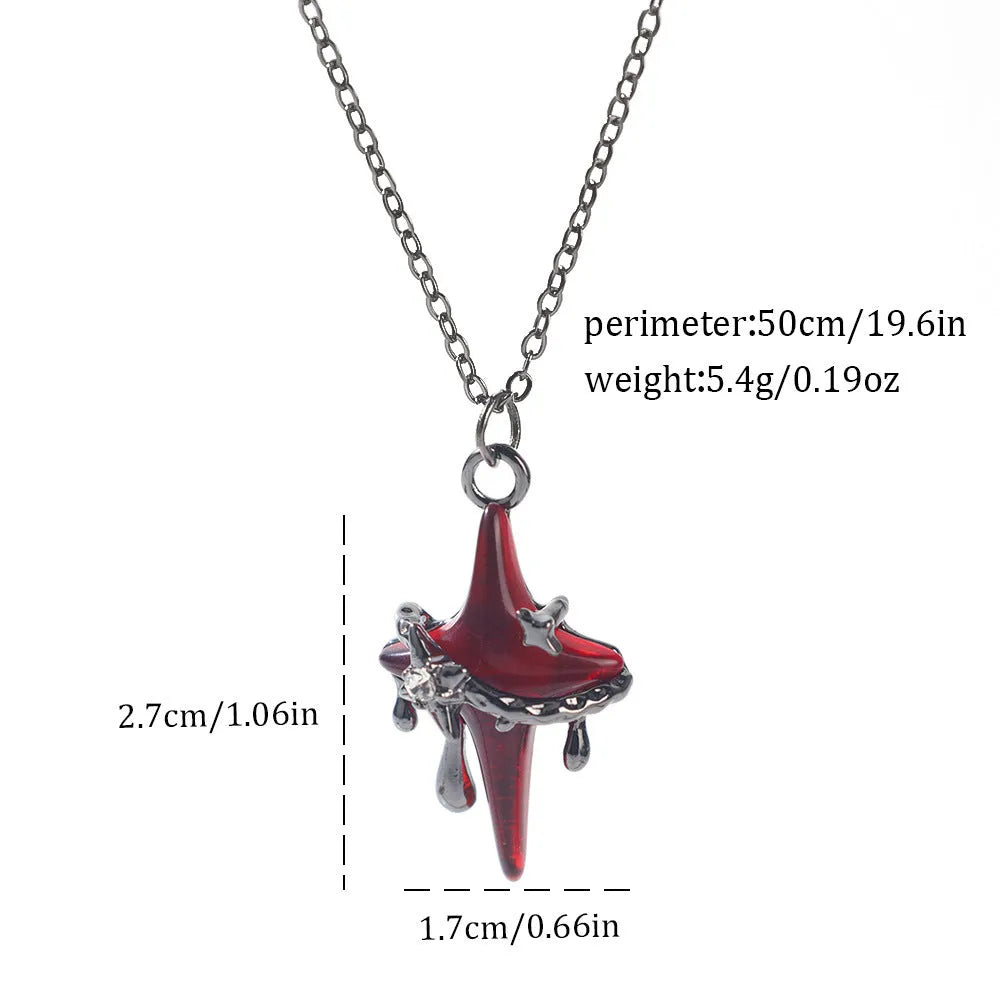 Dark gothic necklace with detailed spider bat pendant on an adjustable metal chain