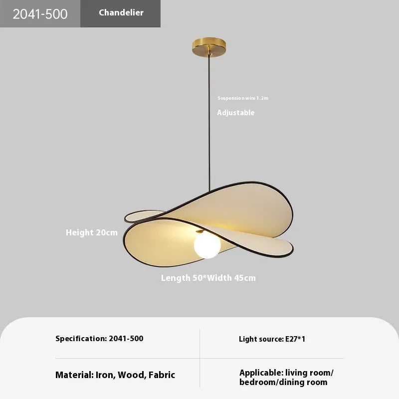 French artistic fabric potato chip chandelier pendant light for bedroom ceiling