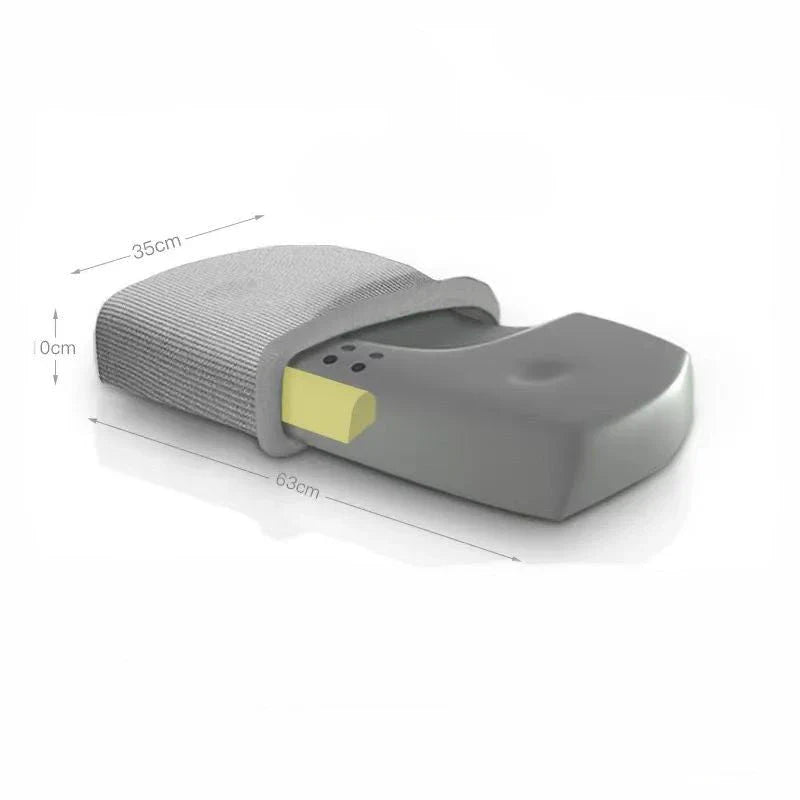 Adjustable memory foam massage pillow with knitted cotton cover for neck pain relief and customized comfort