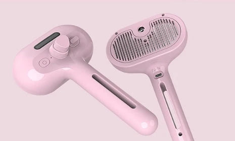 Premium Self-Cleaning Pet Grooming Brush with Angled Bristles and Misting Humidifier for Effortless Detangling and Conditioning