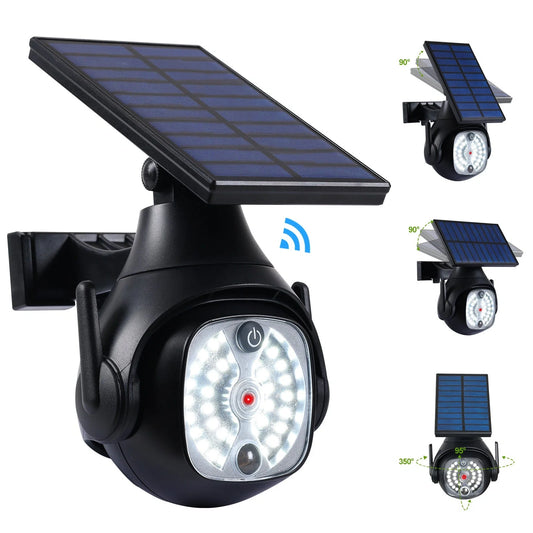 Human Sensing Solar Light for outdoor courtyards, black design, solar-powered with motion detection