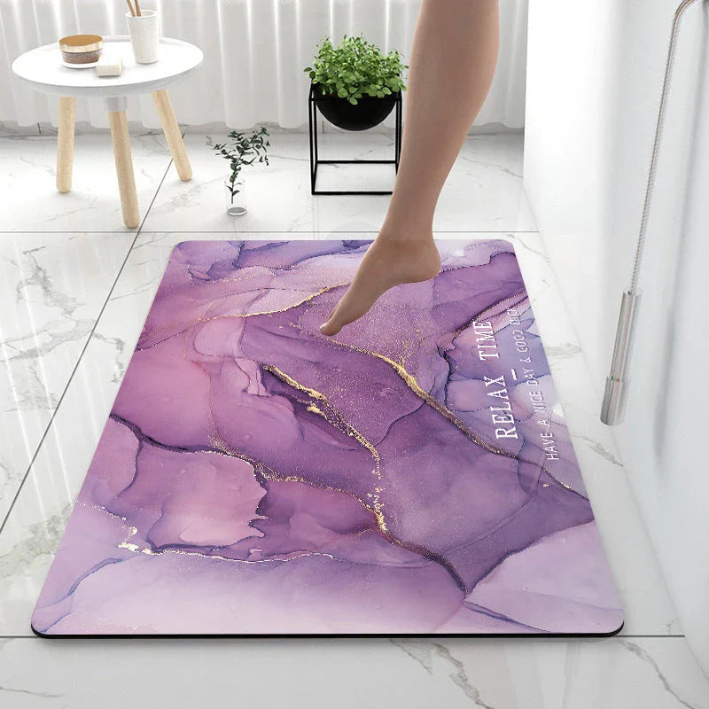 Diatom Anti-Slip Floor Mat in Various Marble Colors and Sizes for Bathroom, Kitchen, and Home Use