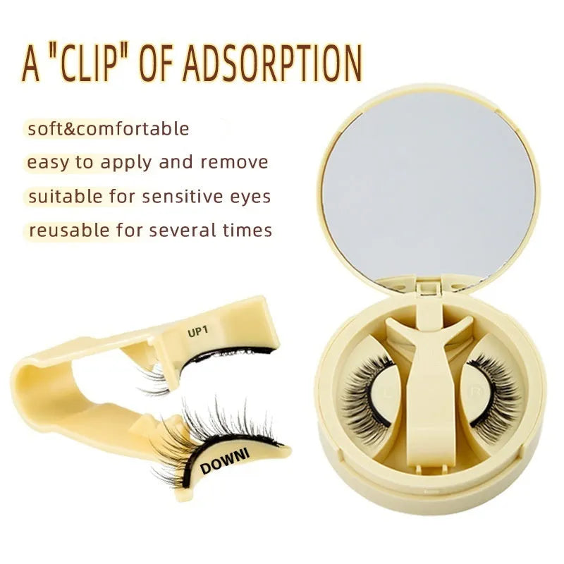 Magnetic suction false eyelashes with integrated soap holder, glue-free artificial fibre, 50g set, 75x75x25mm