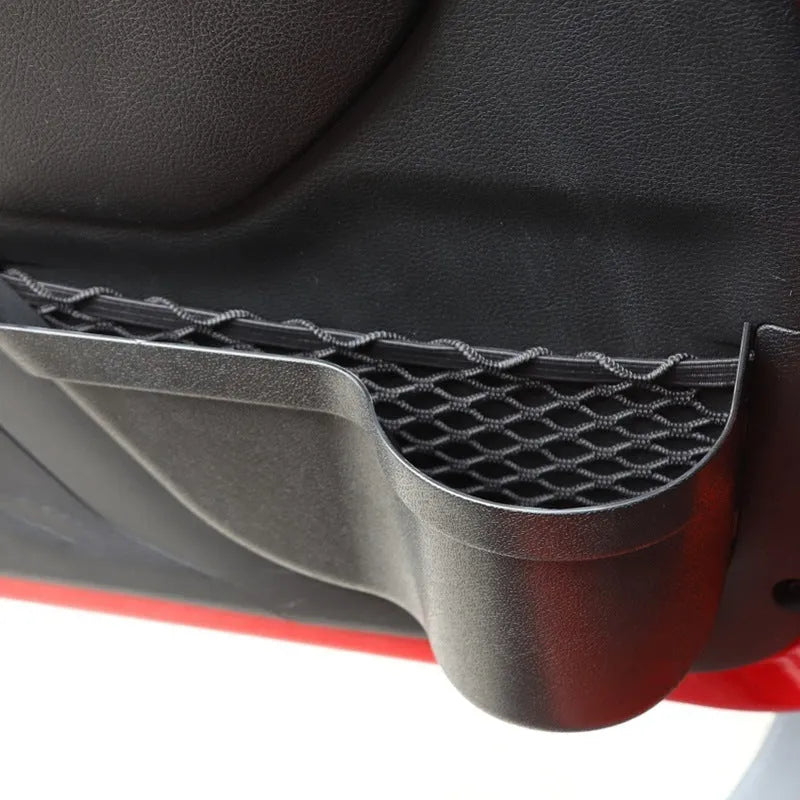 Black aluminium alloy car interior net pocket storage box with mesh compartments