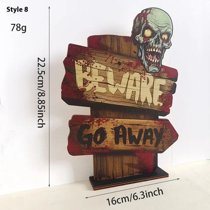 Wooden European style retro creative Halloween tabletop ornament decoration