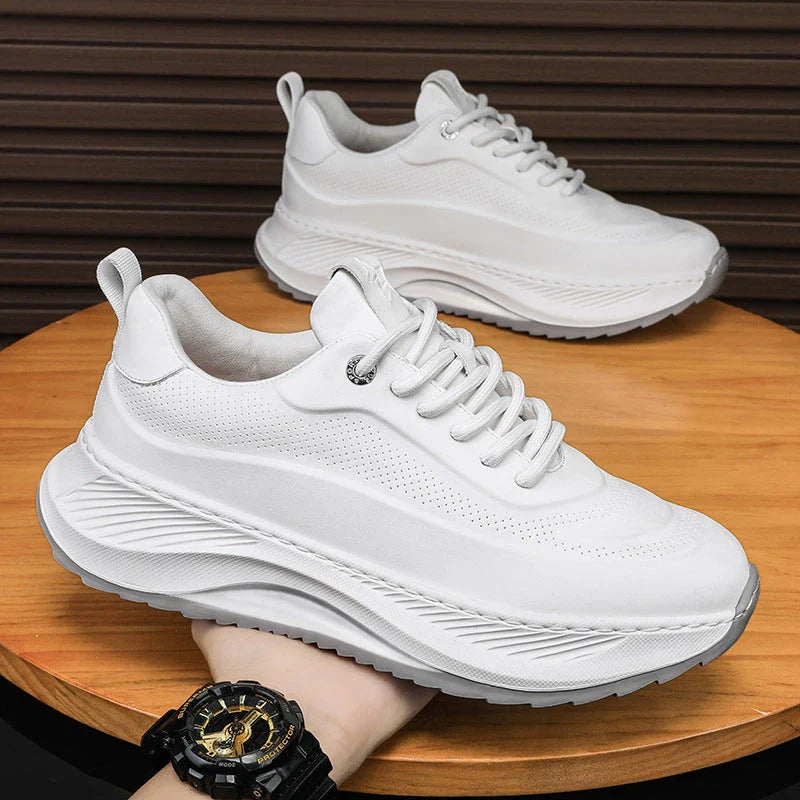 Stylish thick-sole sneakers in various colors, featuring stitching details and a lace-up design for a customizable fit