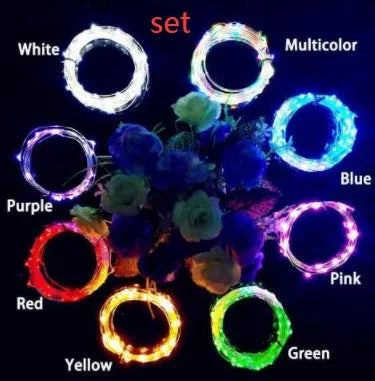 2 metre copper wire LED string lights with 20 warm white bulbs and wine bottle stopper for decorative lighting