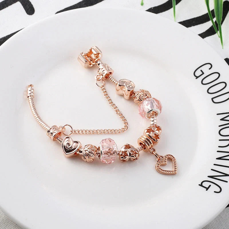 Stylish rose gold geometric bracelet for women, elegant jewellery accessory